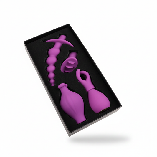 4 Pcs Set Anal Vaginal Clitoral Stimulator Tongue Licking G-Spot Vibrating Bullet Massager Vibrator With Interchangeable 4 Caps